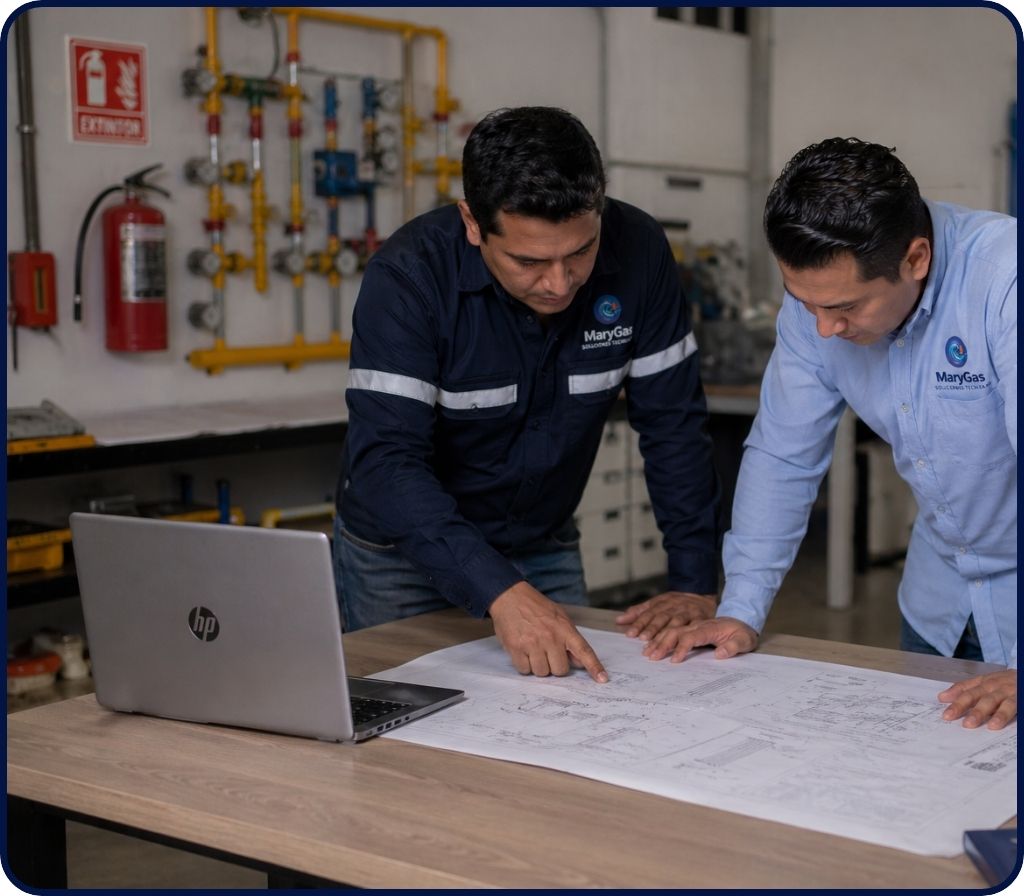 Técnico MaryGas trabajando